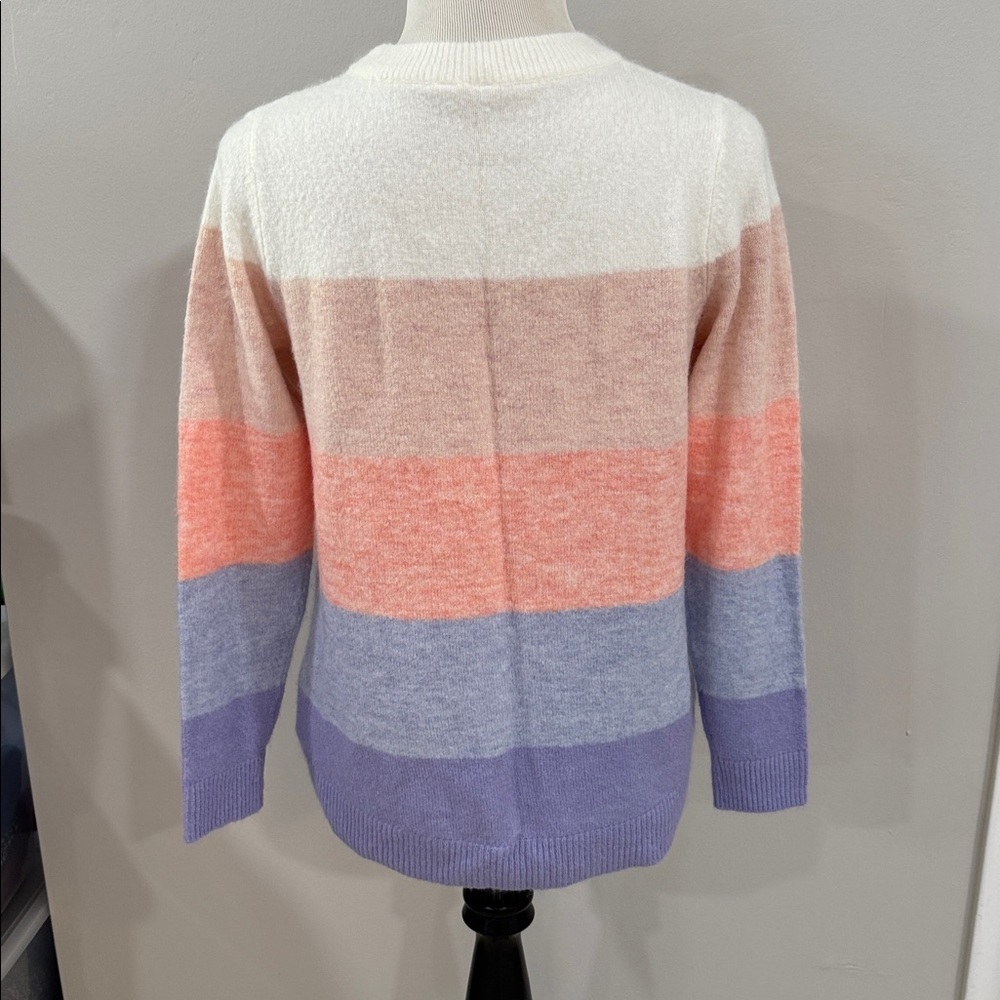 GAP Women's pullover Sweater in Pastel spring colorful Stripes - Picture 5 of 7